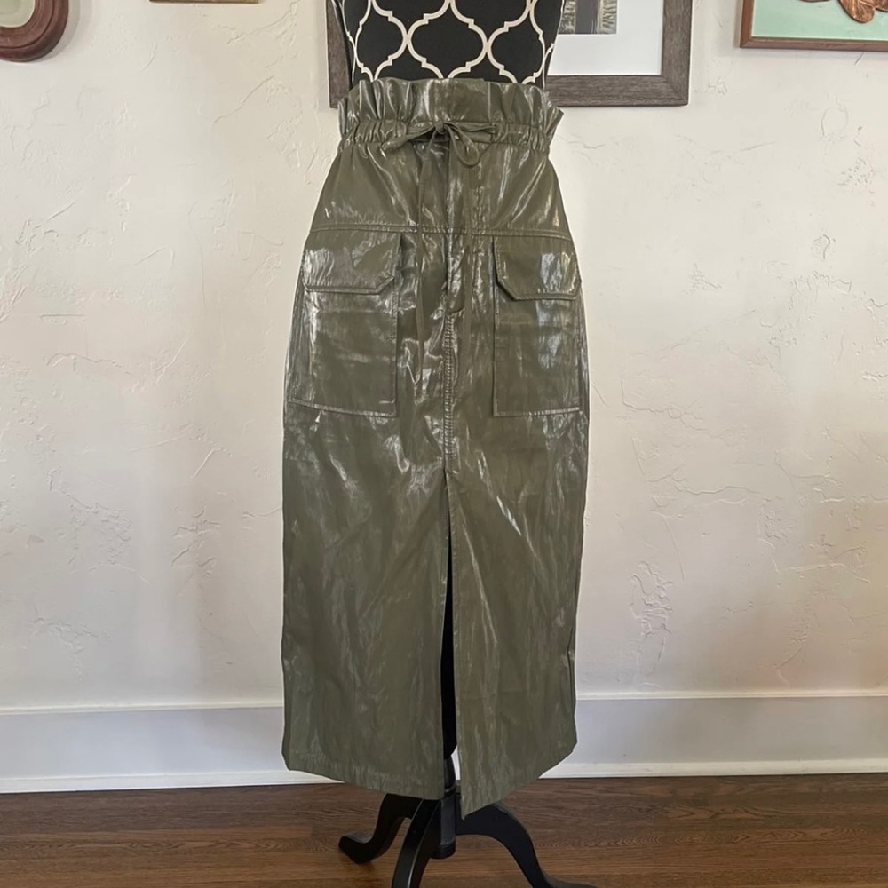 Zara Paper Bag Midi Skirt